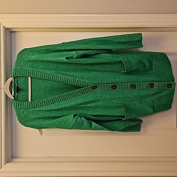 NWOT Torrid size 0 Vegan Cashmere Long Cardigan Green - Picture 4 of 9